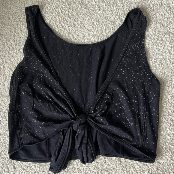 Lululemon Black Speckled Tie Back Tank top - Picture 2 of 3